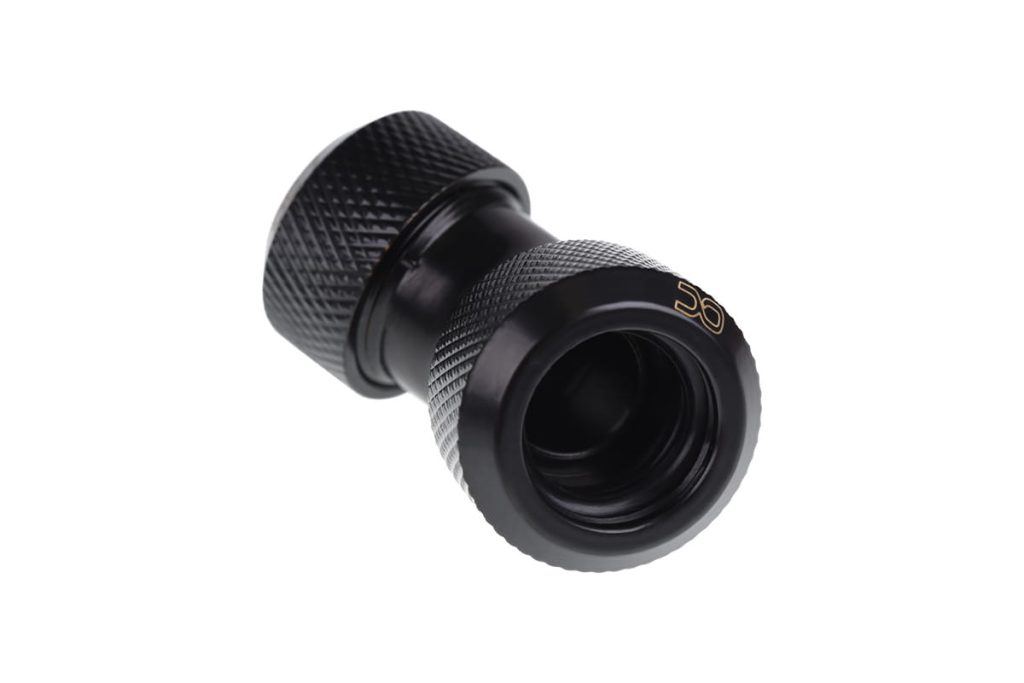 Alphacool Eiszapfen 13mm HardTube Compression Fitting 45degree L-connector for rigid tubes - knurled - Chrome