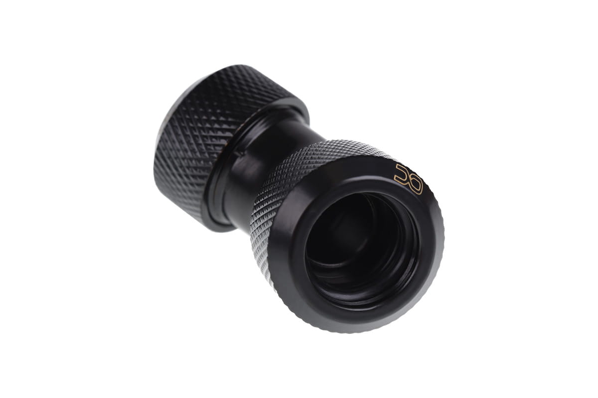 Alphacool Eiszapfen 13mm HardTube Compression Fitting 45degree L-connector for rigid tubes - knurled - Chrome
