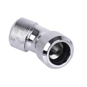 Alphacool Eiszapfen 16mm HardTube Compression Fitting 45degree L-connector for rigid tubes - knurled - Chrome