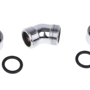 Alphacool Eiszapfen 16mm HardTube Compression Fitting 45degree L-connector for rigid tubes - knurled - Chrome