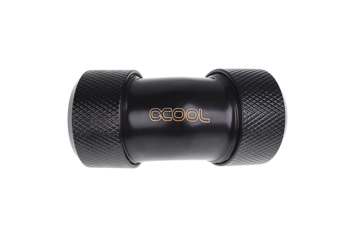 Alphacool Eiszapfen 16mm HardTube Compression Fitting 45degree L-connector for rigid tubes - knurled - Chrome