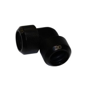 Alphacool Eiszapfen 16mm HardTube compression fitting 90 for Acryl brass tubes (rigid or hard tubes) knurled - - deep black