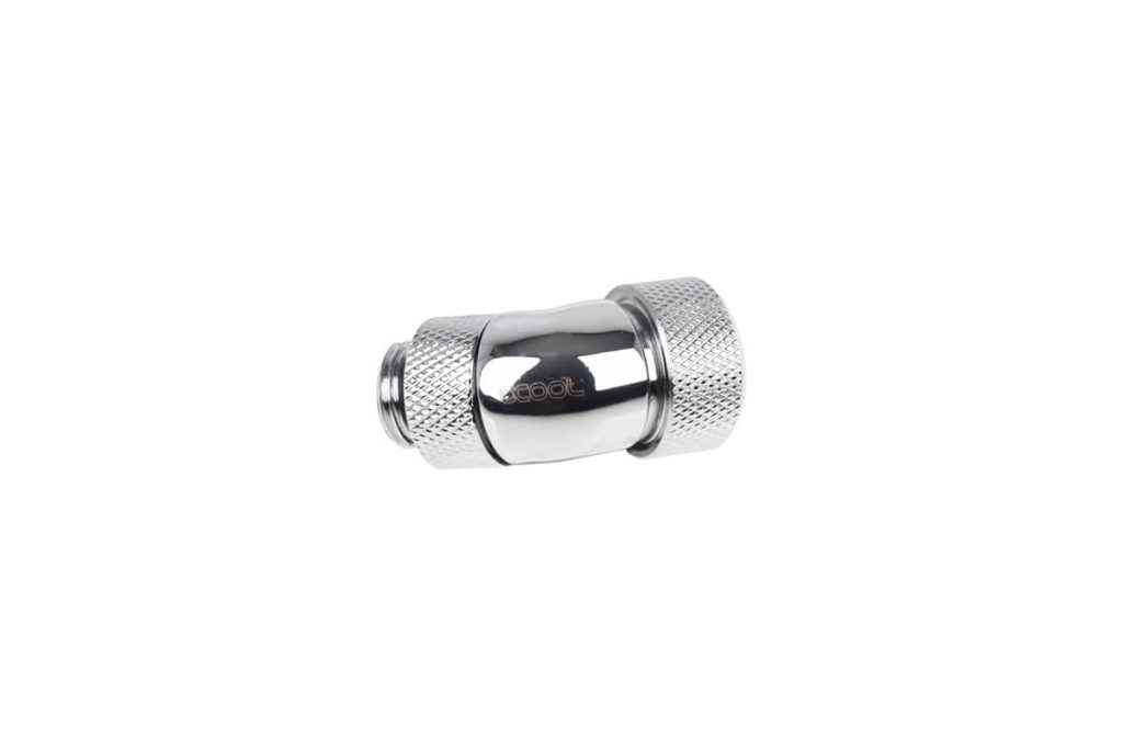 Alphacool Eiszapfen 13mm HardTube Compression Fitting 45degree Rotary G1/4 for rigid tubes - knurled - Chrome