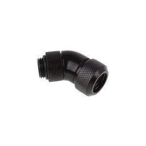 Alphacool Eiszapfen 13mm HardTube Compression Fitting 45degree Rotary G1/4 for rigid tubes - knurled - Deep Black