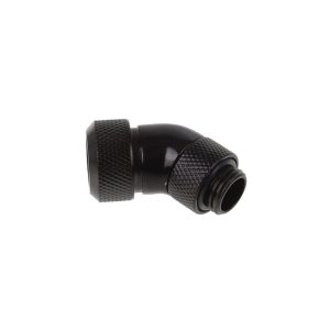 Alphacool Eiszapfen 13mm HardTube Compression Fitting 45degree Rotary G1/4 for rigid tubes - knurled - Deep Black