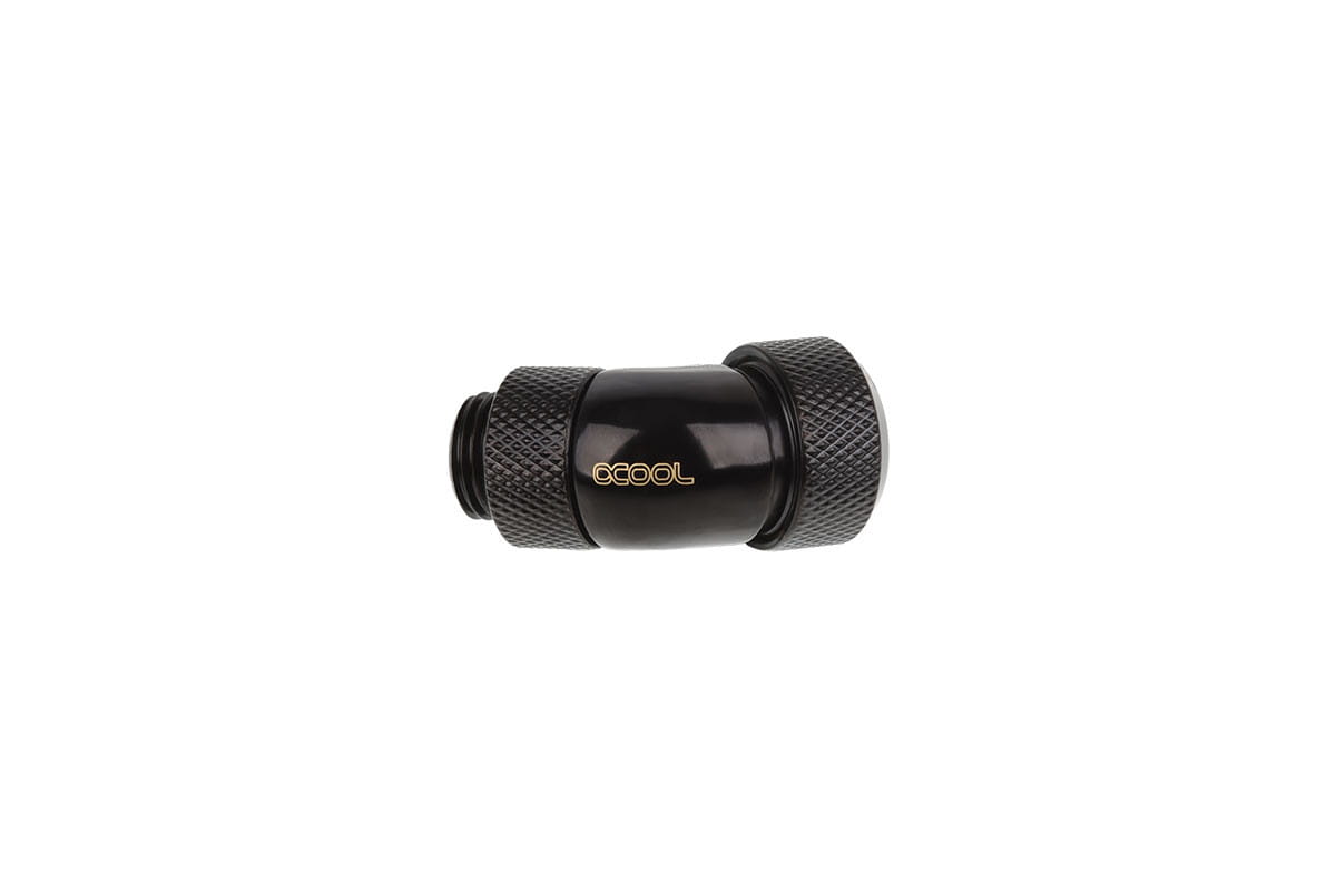 Alphacool Eiszapfen 13mm HardTube Compression Fitting 45degree Rotary G1/4 for rigid tubes - knurled - Deep Black