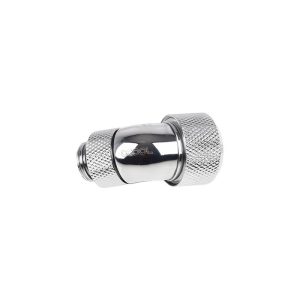 Alphacool Eiszapfen 16mm HardTube Compression Fitting 45degree Rotary G1/4 for rigid tubes - knurled - Chrome