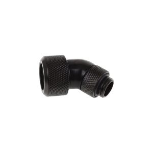 Alphacool Eiszapfen 16mm HardTube Compression Fitting 45degree Rotary G1/4 for rigid tubes - knurled - Deep Black : image 2