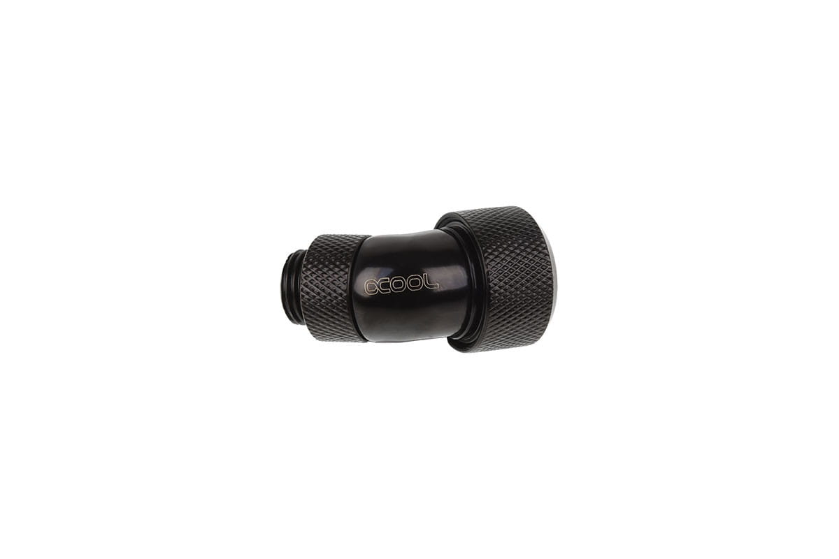 Alphacool Eiszapfen 16mm HardTube Compression Fitting 45degree Rotary G1/4 for rigid tubes - knurled - Deep Black : image 3