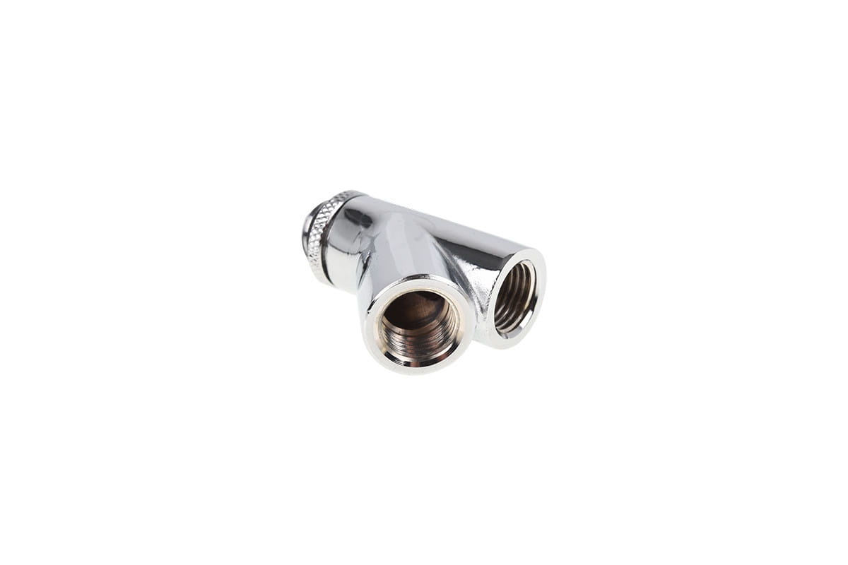 Alphacool Eiszapfen Y-connector 45degree Rotary G1/4 Male to 2x G1/4 Female - Chrome