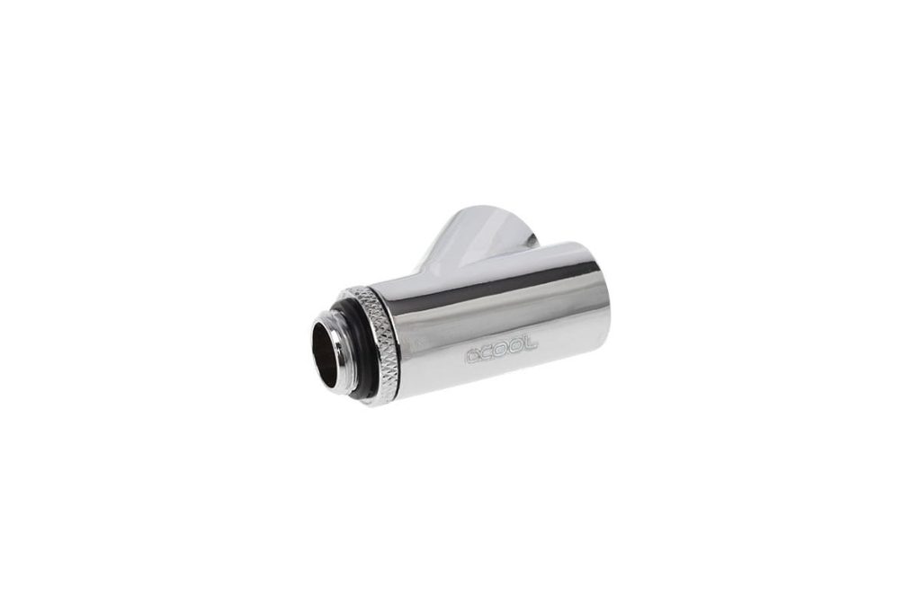 Alphacool Eiszapfen Y-connector 45degree Rotary G1/4 Male to 2x G1/4 Female - Chrome