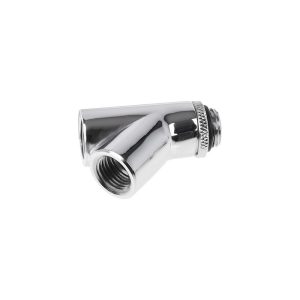 Alphacool Eiszapfen Y-connector 45degree Rotary G1/4 Male to 2x G1/4 Female - Chrome