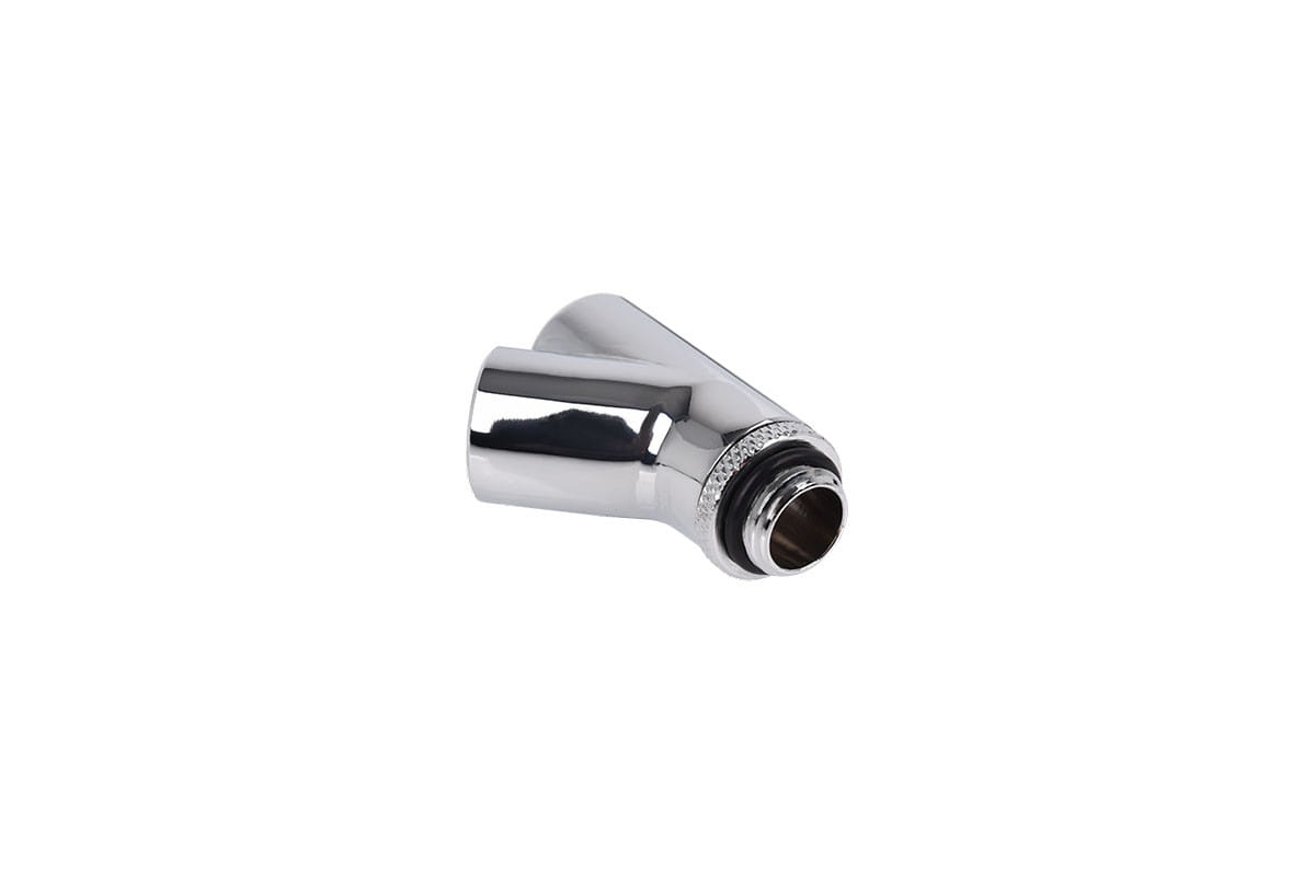 Alphacool Eiszapfen Y-connector 45degree Rotary G1/4 Male to 2x G1/4 Female - Chrome