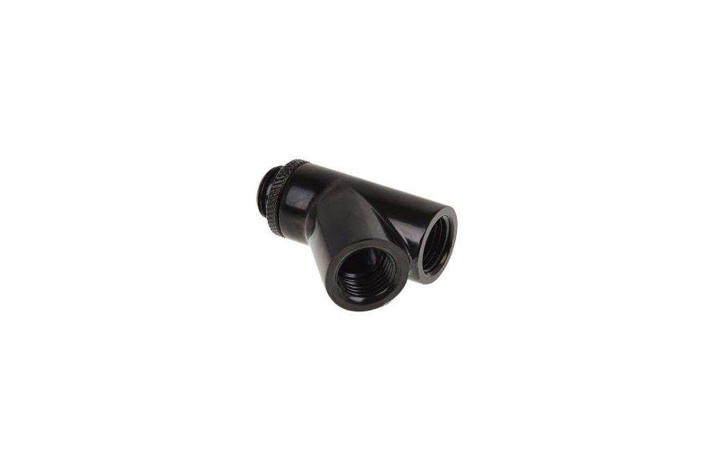 Alphacool Eiszapfen Y-connector 45degree Rotary G1/4 Male to 2x G1/4 Female - Deep Black : image 1