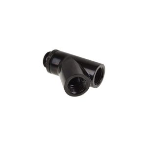 Alphacool Eiszapfen Y-connector 45degree Rotary G1/4 Male to 2x G1/4 Female - Deep Black : image 1