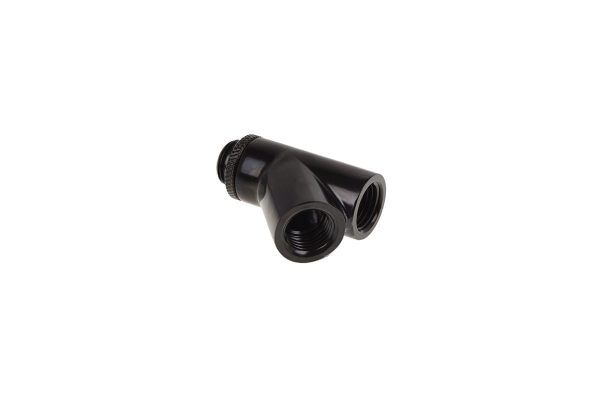 Alphacool Eiszapfen Y-connector 45degree Rotary G1/4 Male to 2x G1/4 Female – Deep Black