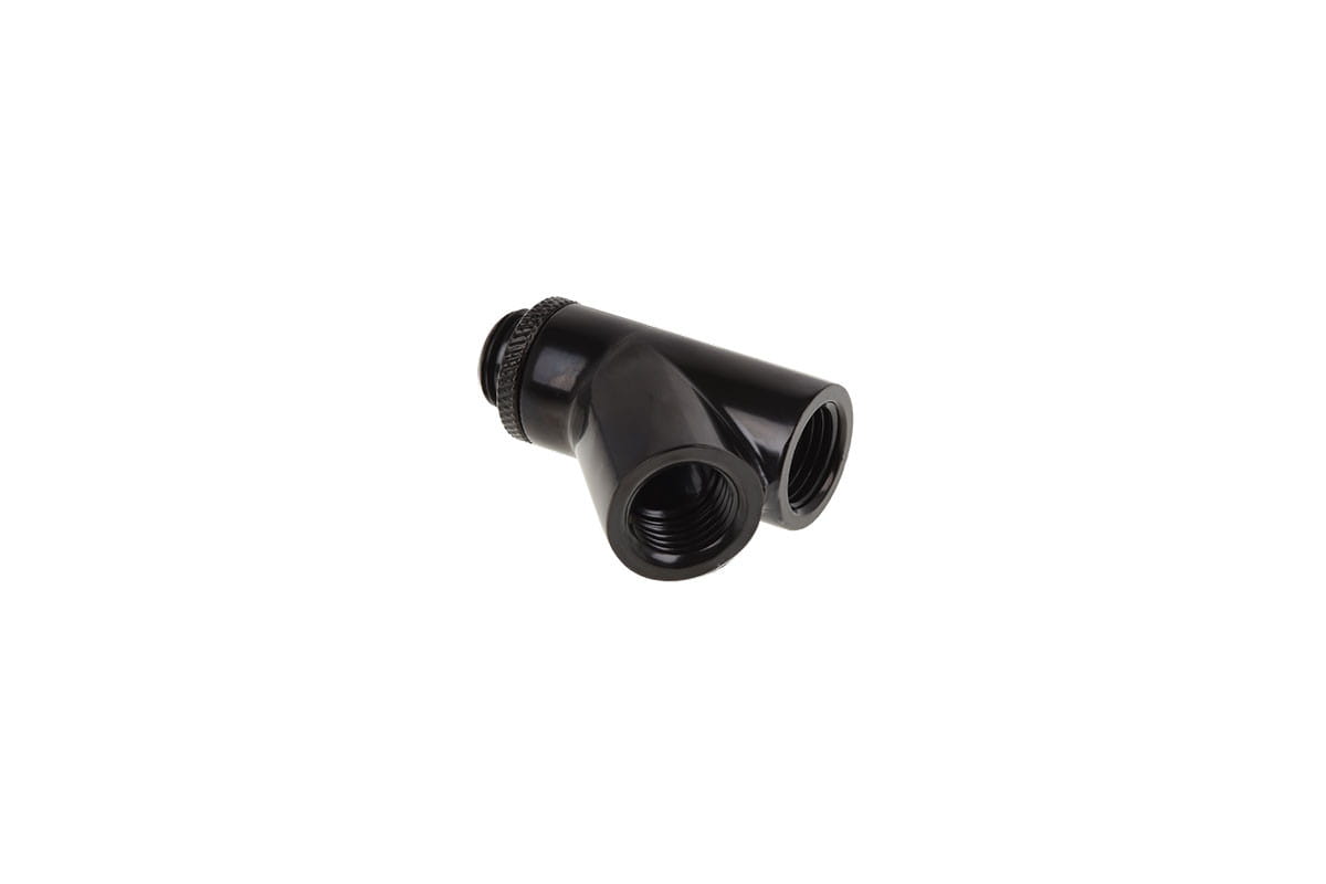 Alphacool Eiszapfen Y-connector 45degree Rotary G1/4 Male to 2x G1/4 Female - Deep Black : image 1