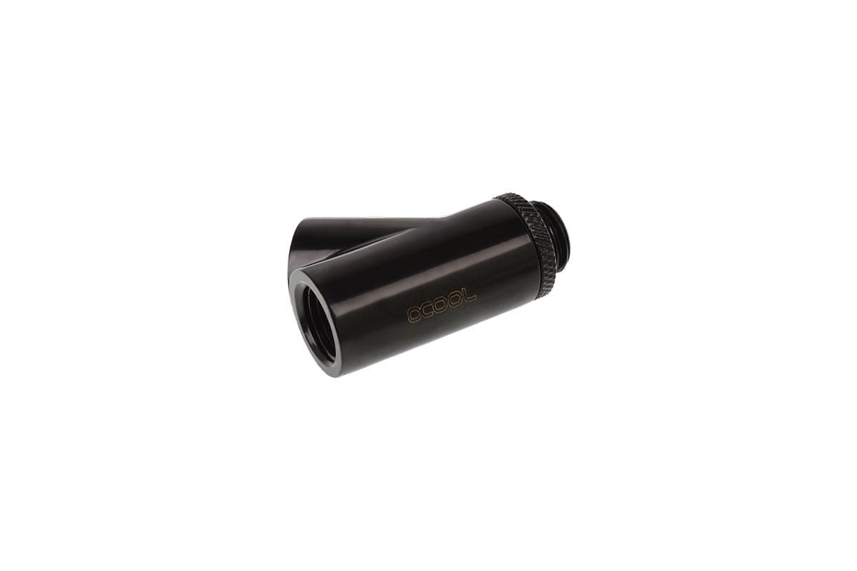 Alphacool Eiszapfen Y-connector 45degree Rotary G1/4 Male to 2x G1/4 Female - Deep Black : image 2