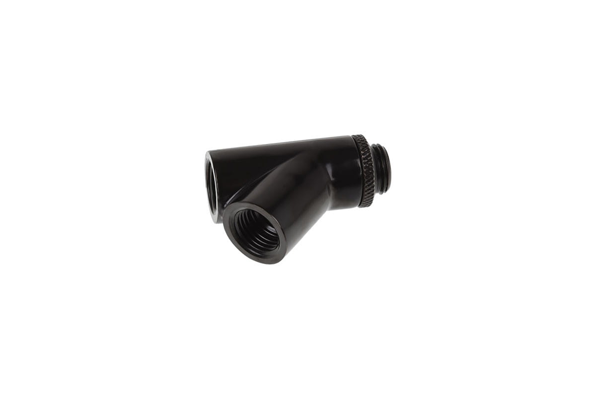 Alphacool Eiszapfen Y-connector 45degree Rotary G1/4 Male to 2x G1/4 Female - Deep Black : image 4