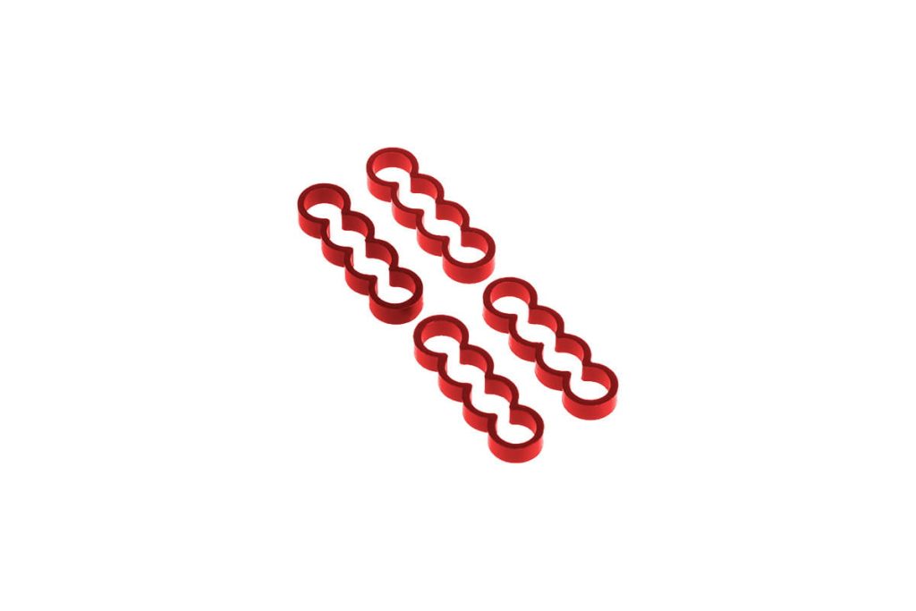 Alphacool Eiskamm Alu X4 Flat - 4mm Red - 4 pcs