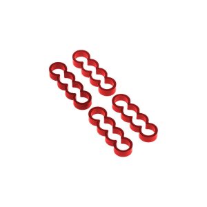 Alphacool Eiskamm Alu X4 Flat - 4mm Red - 4 pcs
