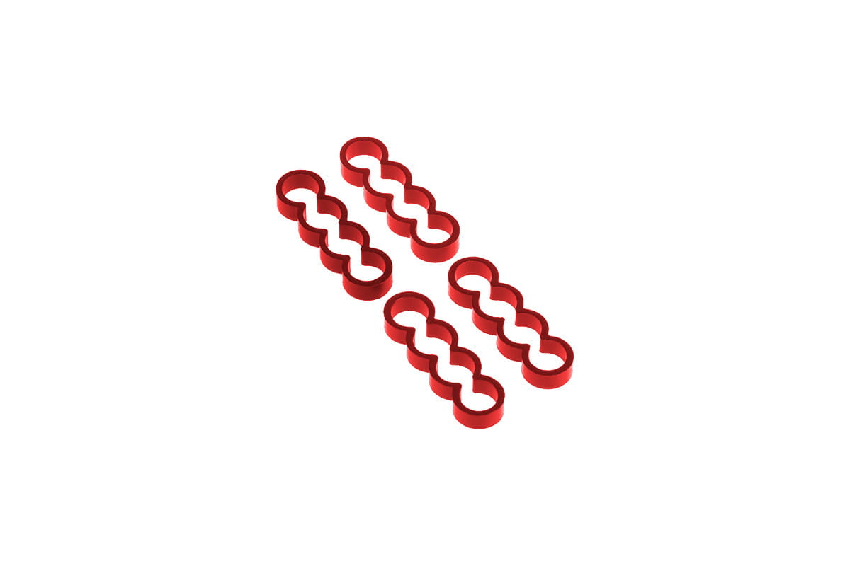 Alphacool Eiskamm Alu X4 Flat - 4mm Red - 4 pcs