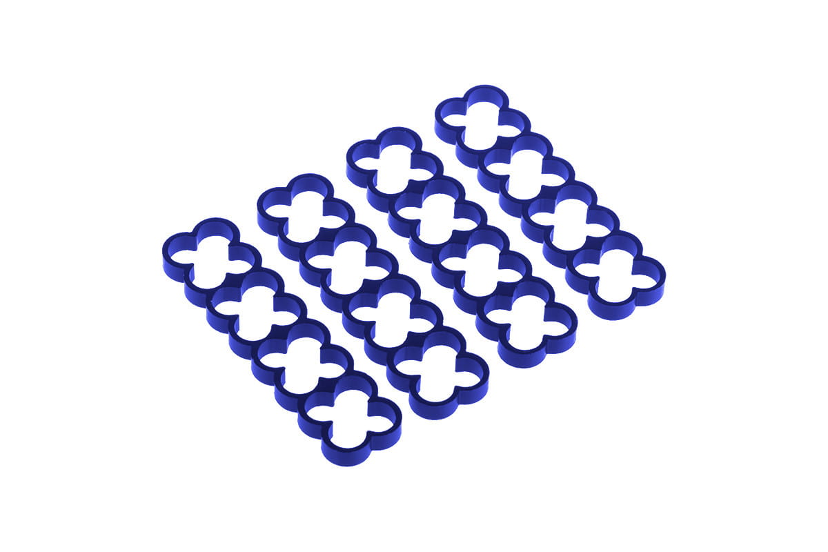 Alphacool Eiskamm Alu X16 - 4mm Blue - 4 pcs