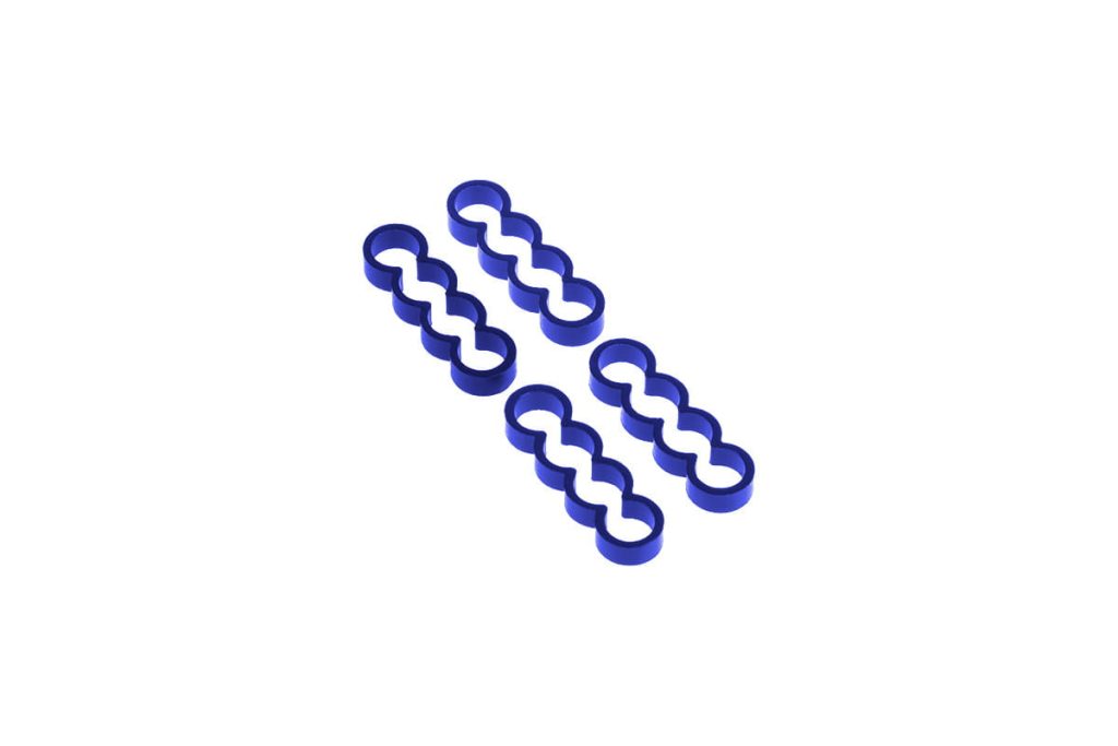 Alphacool Eiskamm Alu X4 Flat - 4mm Blue - 4 pcs