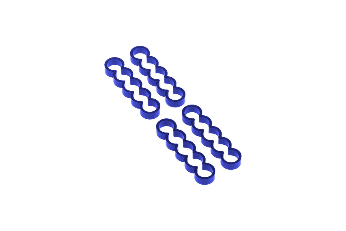 Alphacool Eiskamm Alu X5 Flat - 4mm Blue - 4 pcs
