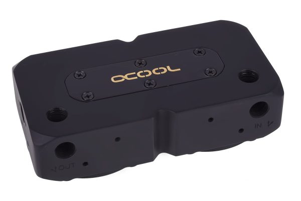 Alphacool Eisdecke D5 dual brass top – deep black