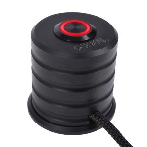 Alphacool Powerbutton push button 19mm red lighting - deep black