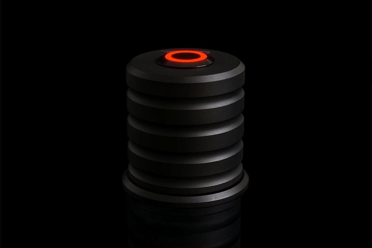 Alphacool Powerbutton push button 19mm red lighting - deep black