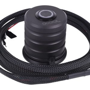 Alphacool Powerbutton push button 19mm red lighting - deep black