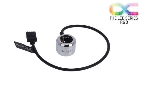 Alphacool Aurora HardTube LED ring 16mm chrome – RGB