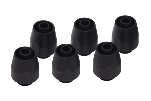 Alphacool HF compression Fitting TPV – 12,7/7,6mm Straight – Black – 6pcs Kit
