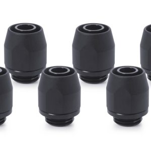 Alphacool HF compression Fitting TPV Metall - 12,7/7,6mm Straight - Black - 6pcs Kit