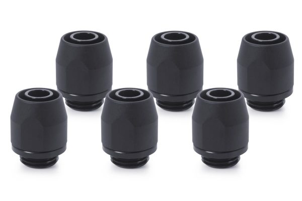 Alphacool HF compression Fitting TPV Metall – 12,7/7,6mm Straight – Black – 6pcs Kit
