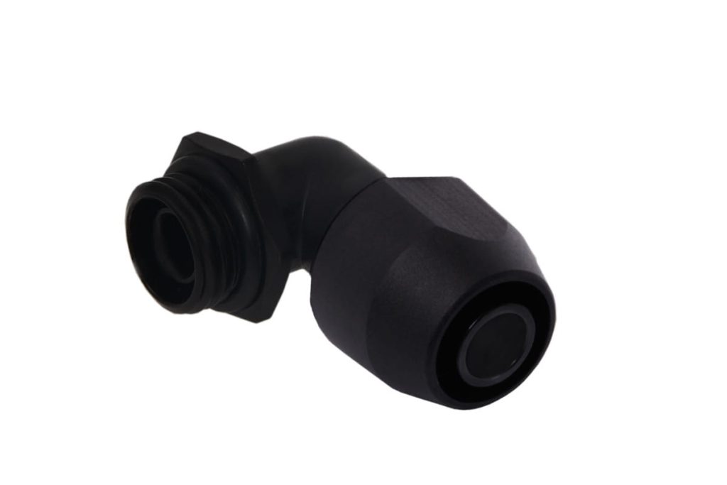 Alphacool HF compression fitting TPV Metall - 90- rotatable 12,7/7,6mm - Black