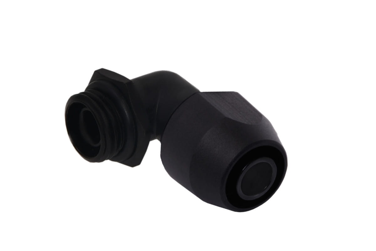 Alphacool HF compression fitting TPV Metall - 90- rotatable 12,7/7,6mm - Black