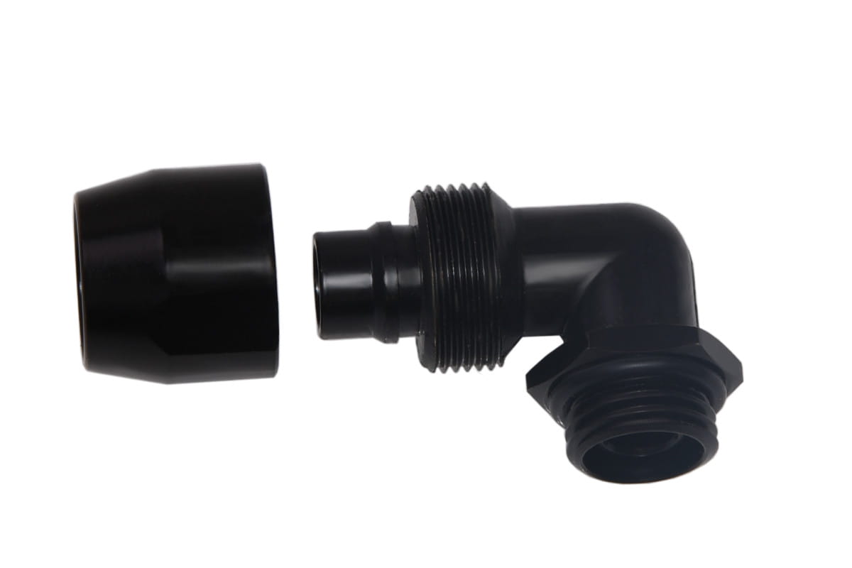 Alphacool HF compression fitting TPV Metall - 90- rotatable 12,7/7,6mm - Black