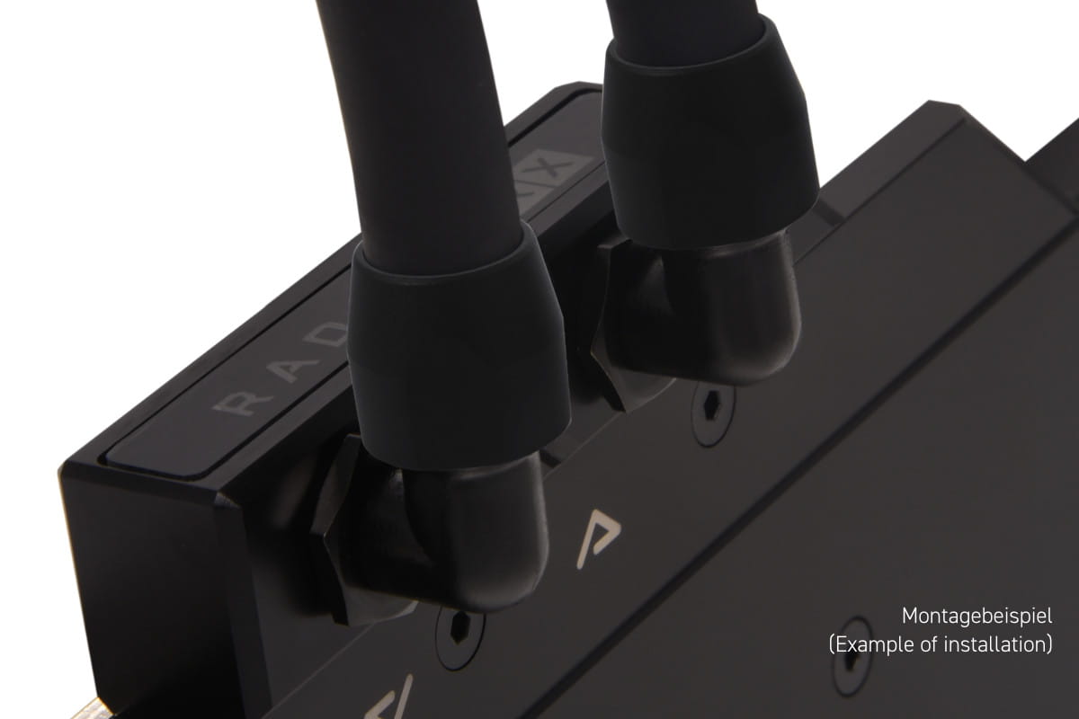 Alphacool HF compression fitting TPV Metall - 90- rotatable 12,7/7,6mm - Black