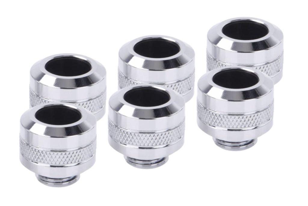 Alphacool Eiszapfen PRO 13mm HardTube Fitting G1/4 - Chrome (6 Pack) : image 1