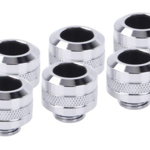Alphacool Eiszapfen PRO 13mm HardTube Fitting G1/4 - Chrome (6 Pack) : image 1