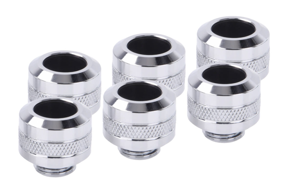 Alphacool Eiszapfen PRO 13mm HardTube Fitting G1/4 - Chrome (6 Pack) : image 1
