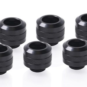Alphacool Eiszapfen PRO 13mm HardTube Fitting G1/4 - Black (6 Pack) : image 1