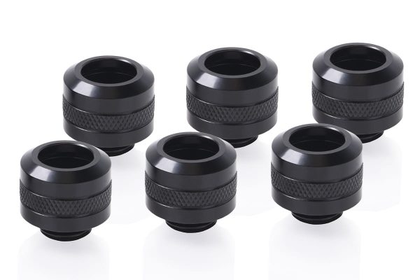 Alphacool Eiszapfen PRO 13mm HardTube Fitting G1/4 – Black (6 Pack)