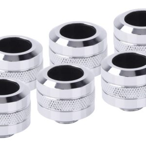 Alphacool Eiszapfen PRO 16mm HardTube Fitting G1/4 - Chrome (6 Pack) : image 1