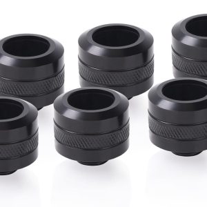 Alphacool Eiszapfen PRO 16mm HardTube Fitting G1/4 - Black (6 Pack) : image 1