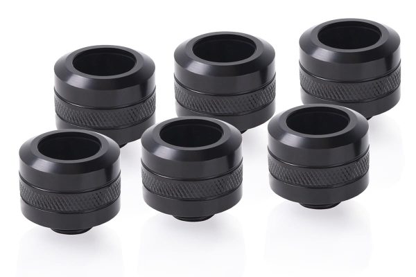 Alphacool Eiszapfen PRO 16mm HardTube Fitting G1/4 – Black (6 Pack)