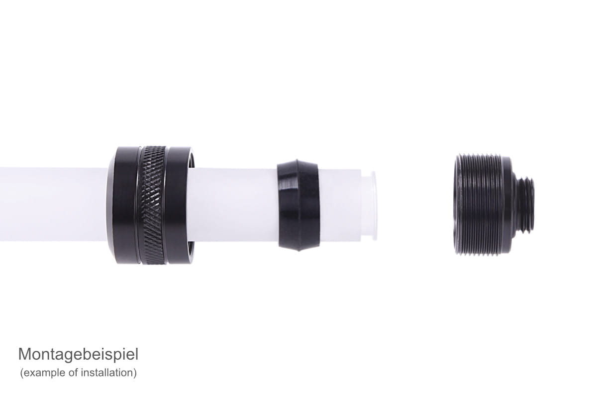 Alphacool Eiszapfen PRO 16mm HardTube Fitting G1/4 - Black (6 Pack) : image 4